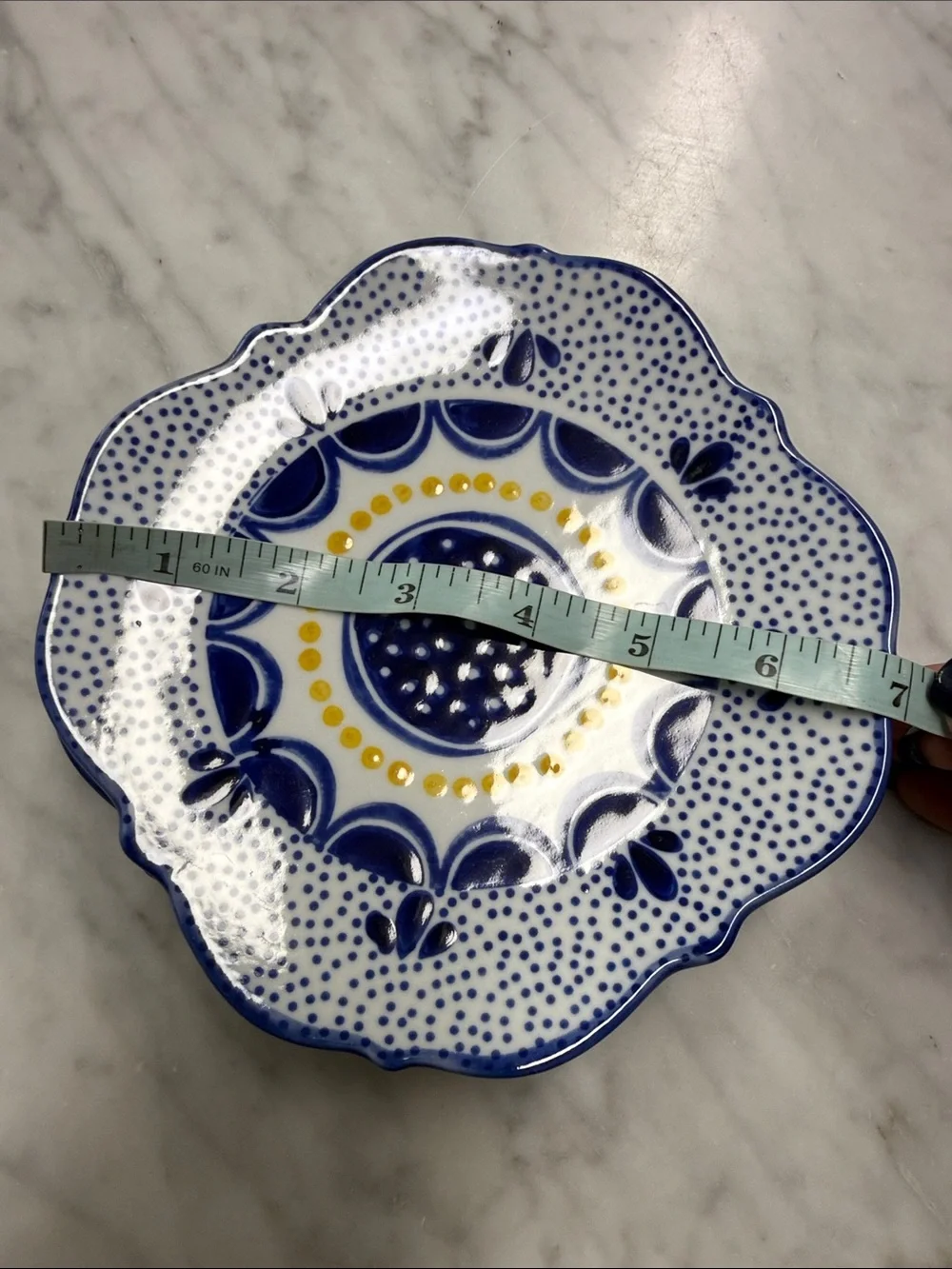 West Elm | Collector's Edition Talavera Canape Plate Set of 4 in Blue Floral